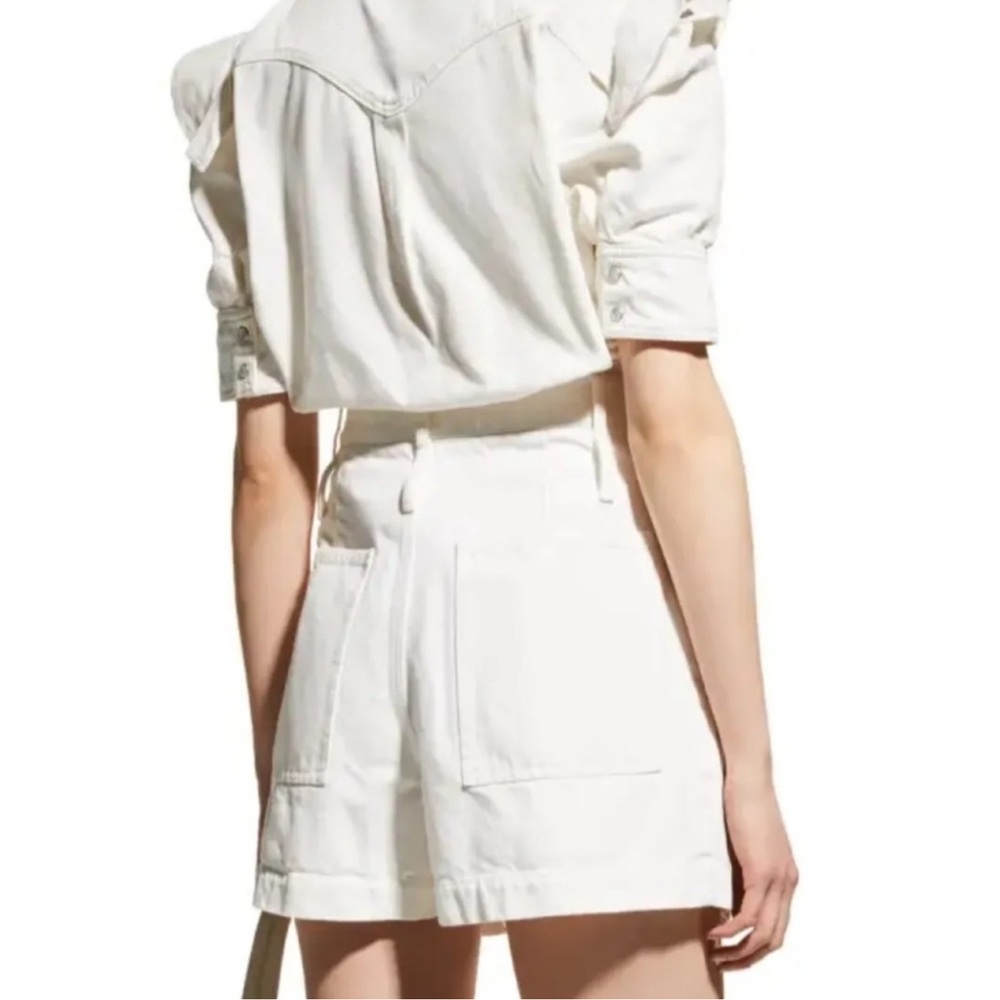 Zadig Voltaire white denim Jacket button down shirt Top L - Picture 8 of 10